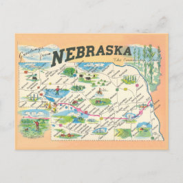 Cartão Postal Saudações do mapa de colheita de Nebraska
