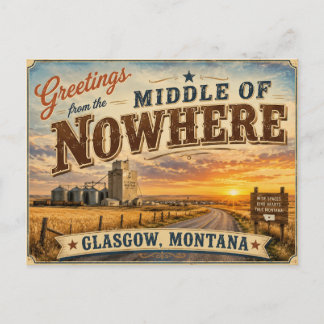 Cartão Postal Saudações do Meio do Nada Glasgow Mt.