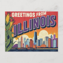 Saudações do Milho da Silhueta de Chicago em Illin