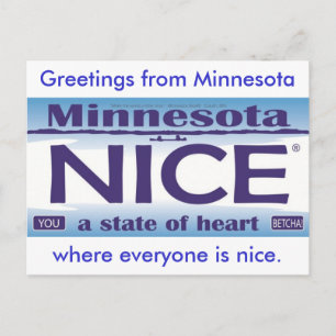 Cartão Postal Saudações do Minnesota NIce