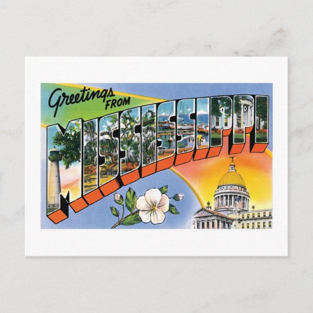 Cartão Postal Saudações do Mississippi! (Frente)