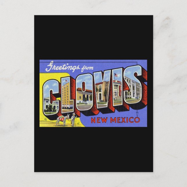 Cartão Postal Saudações do Novo México Clovis (Frente)