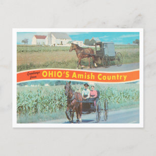 Cartão Postal Saudações do país Amish de Ohio, Ohio
