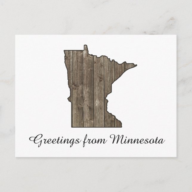 Cartão Postal Saudações Do País Do Minnesota Wooden (Frente)