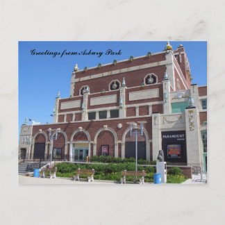 Cartão Postal Saudações do Parque Asbury, NJ - Teatro Paramount