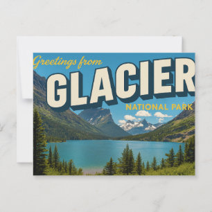 Cartão Postal Saudações do Parque Nacional do Glacier Canyon
