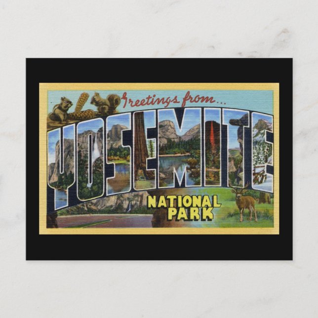 Cartão Postal Saudações Do Parque Nacional Yosemite (Frente)