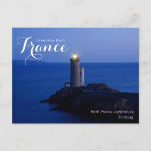 Cartão Postal Saudações do Petit Minou Lighthouse Card da França