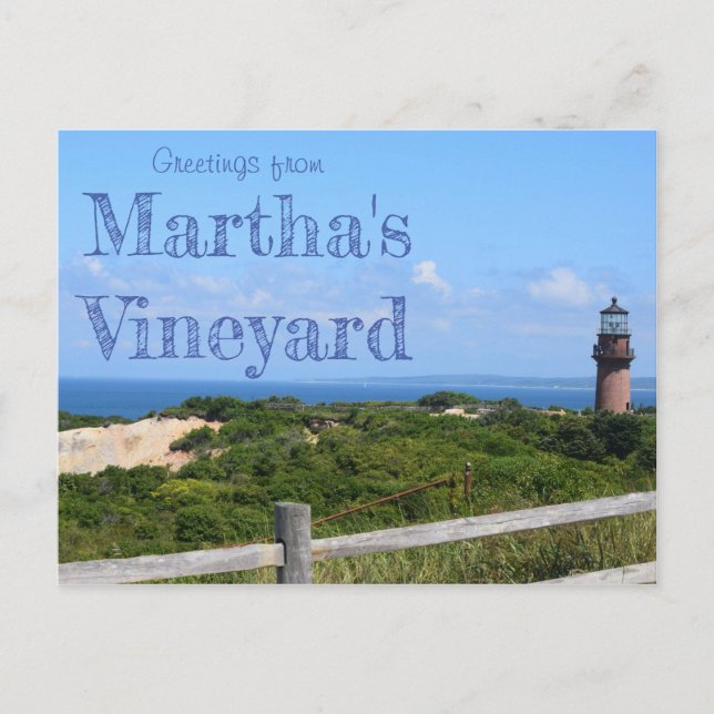 Cartão Postal Saudações do Postcard de Martha's Vineyard (Frente)