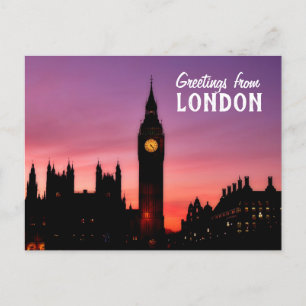 Cartão Postal Saudações do Posto Card Big Ben em Londres, Inglat