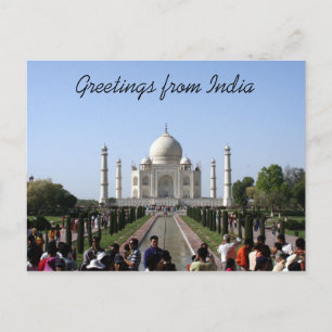 Cartão Postal saudações do taj mahal pessoas