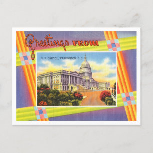 Cartão Postal Saudações do U. S. Capitol, Washington, D. C.