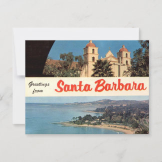 Cartão Postal Saudações dos Papais noeis Barbara Vintage