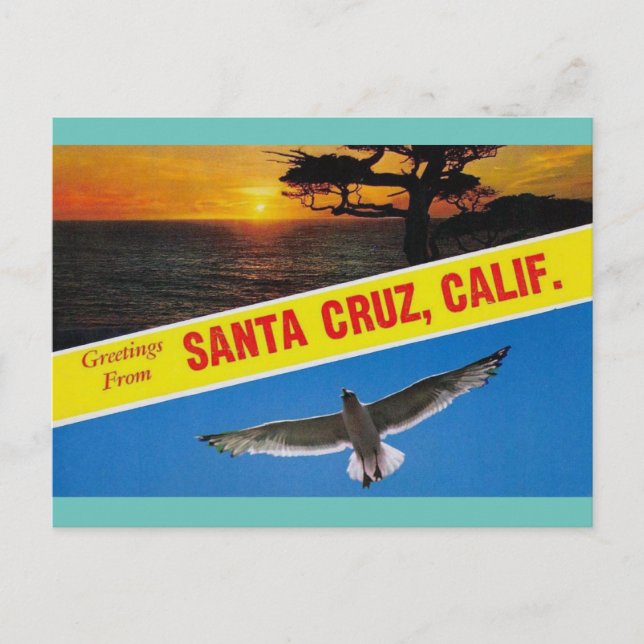 Cartão Postal Saudações dos Papais noeis Cruz California Viagem (Frente)