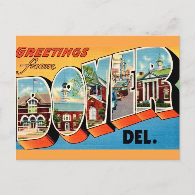 Cartão Postal Saudações Dover Delaware  (Frente)
