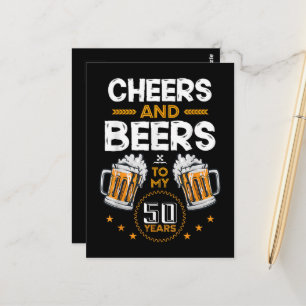 Cartão Postal Saudações e Cervejas Pelos Meus 50 Anos