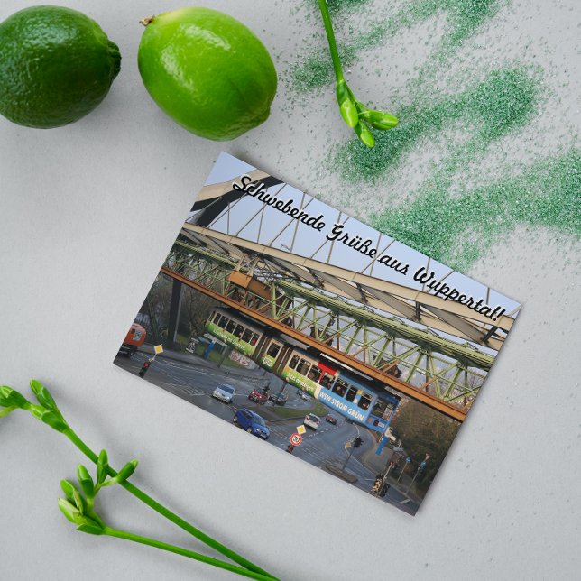 Cartão Postal Saudações Flutuantes de Wuppertal em Alemão (Criador carregado)
