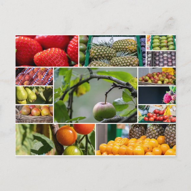 Cartão Postal Saudações frutíferas deliciosas não só para vegeta (Frente)