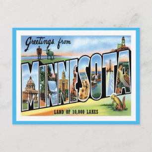 Cartão Postal Saudações Minnesota De Estados Unidos