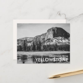 Cartão Postal Saudações Pretas e Brancas de Yellowstone
