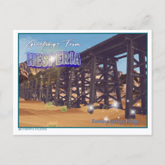 Cartão Postal Saudações Retro da Ponte Hesperia