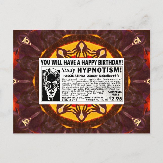 CARTÃO POSTAL SAUDAÇÕES RETRO DE ANIVERSÁRIO FELIZ  (Frente)