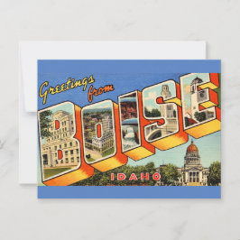 Cartão Postal Saudações Retro de Boise