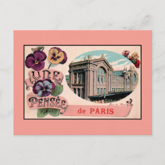 Cartão Postal Saudações românticas da Estação RR em Paris