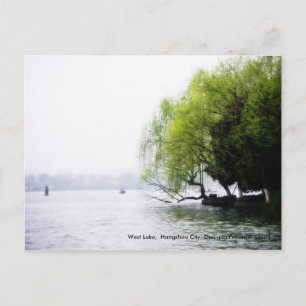 Cartão Postal Saudações Springtime/Lago Ocidental, China
