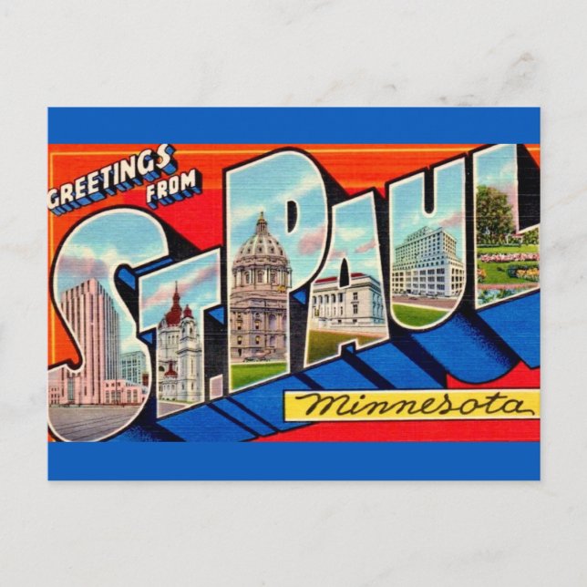 Cartão Postal Saudações St Paul MN (Frente)