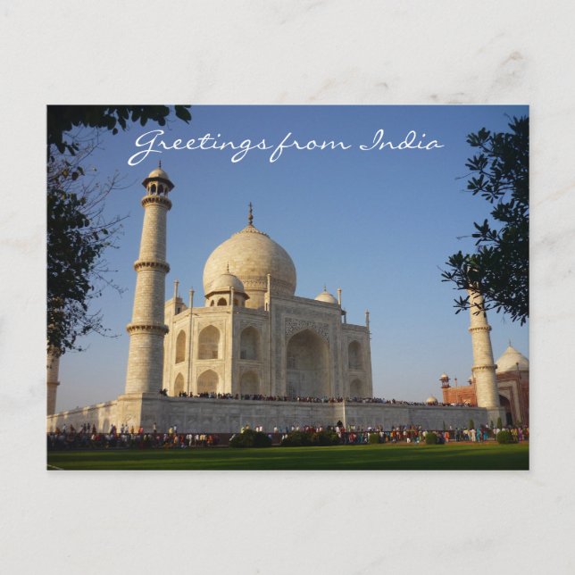 Cartão Postal saudações taj mahal (Frente)