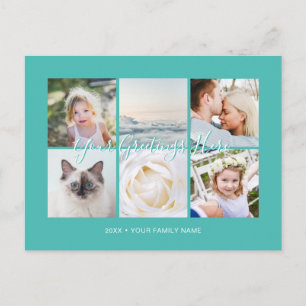 Cartão Postal Saudações Universais personalizadas com 6 fotos