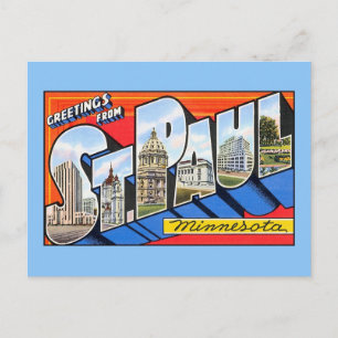 Cartão Postal Saudações vínicas de Santo (Rua). Paul Minnesota