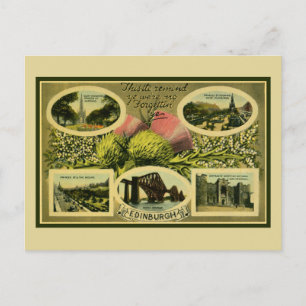 Cartão Postal Saudações Vintage da década de 1900 de Edimburg
