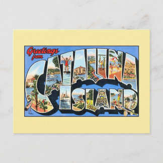 Cartão Postal Saudações Vintage da Ilha Catalina, Califórnia