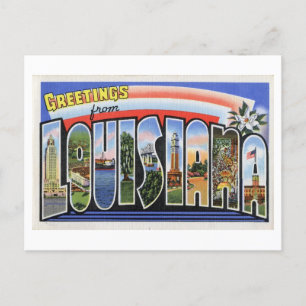 Cartão Postal Saudações Vintage da Louisiana