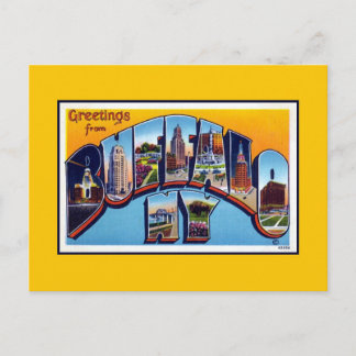 Cartão Postal Saudações Vintage de Buffalo NY