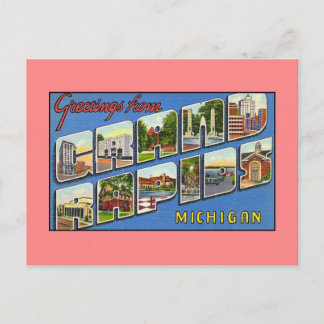 Cartão Postal Saudações vintage de Grand Rapids MI