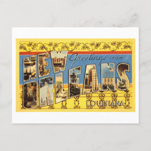 Cartão Postal Saudações Vintage de Nova Orleans, Louisiana