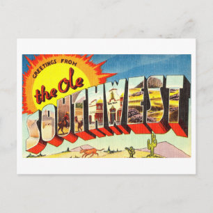Cartão Postal Saudações Vintage de Ole Southwest