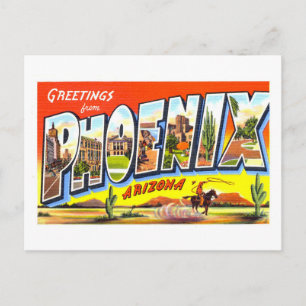 Cartão Postal Saudações Vintage de Phoenix, Arizona,