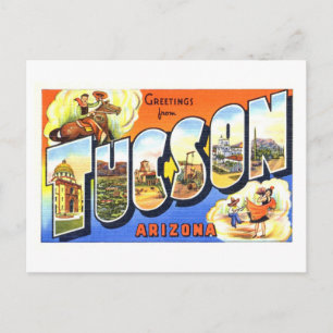 Cartão Postal Saudações Vintage de Tucson, Arizona