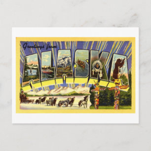 Cartão Postal Saudações Vintage do Alasca