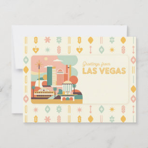 Cartão Postal Saudações Vintage do Retro Clássico de Las Vegas