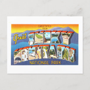 Cartão Postal Saudações Vintage: Parque Nacional das Montanhas d