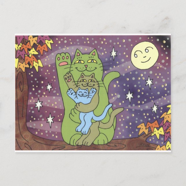 Cartão Postal Saudável, rico e sábio em uma Noite de outono (Frente)