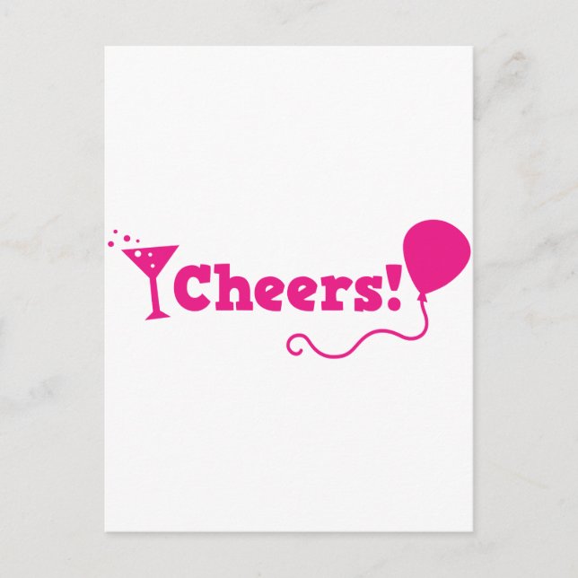 Cartão Postal Saúde! Com a festa Balão e coquetel (Frente)