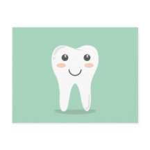 Saúde dentária - dente feliz e sorridente