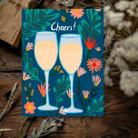 Cartão Postal Saúde! Felicitações às Flores de Champanhe de Vinh<br><div class="desc">Pintar dois copos de champanhe para desejar a alguém parabéns. Clique em "editar usando a ferramenta design" para adicionar texto no verso. Verifique meu compro para mais ou me avise se você quer algo personalizado! Posso criar arte personalizada se quiser! :) Apenas me envie uma mensagem direta. Também disponível como...</div>
