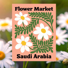Cartão Postal Saudi Arabia Flower Market White Daisy